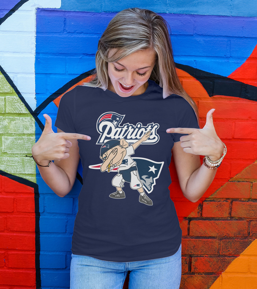 Patriots Dab Logo With Mascot And New England Patriot T-Shirt