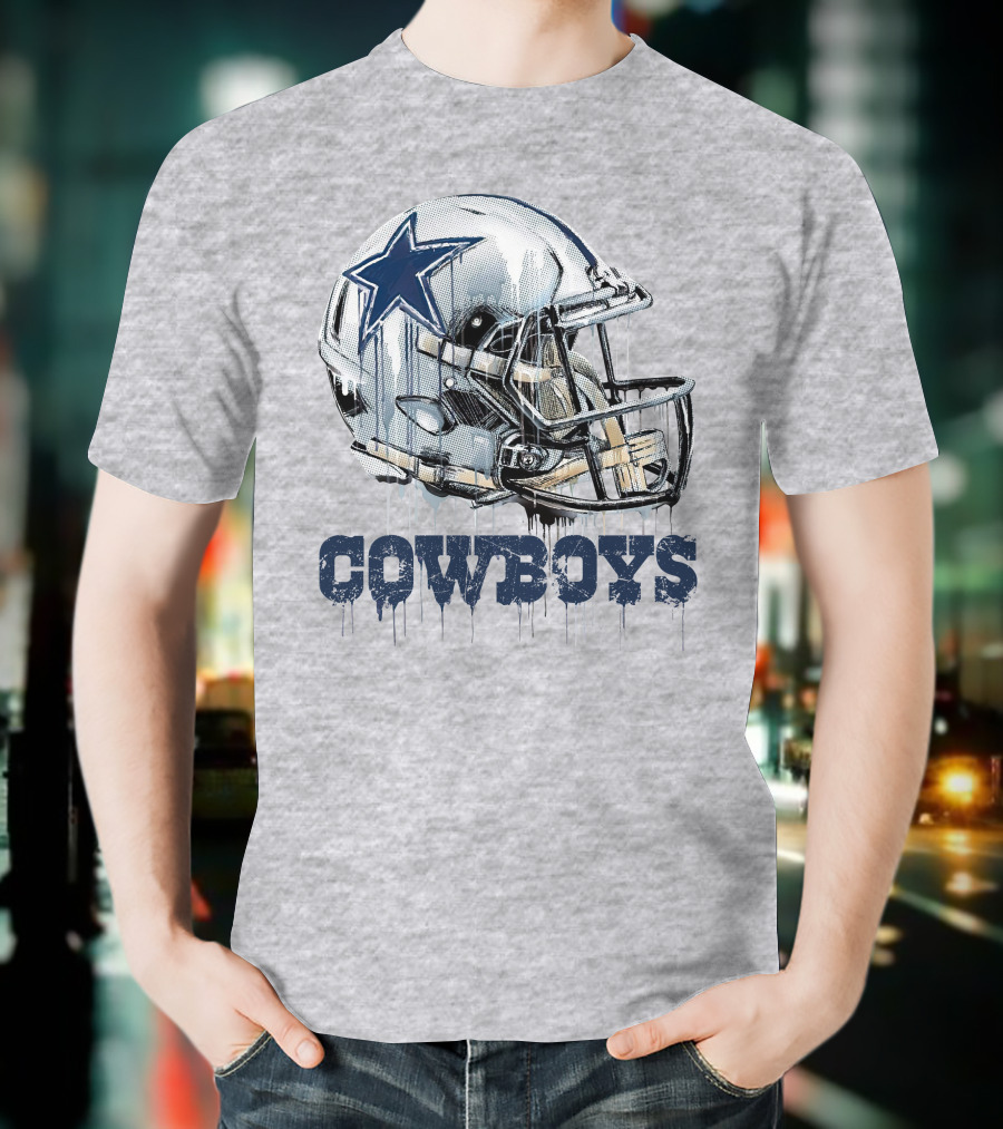 Cowboys Helmet Dripping Star T-Shirt