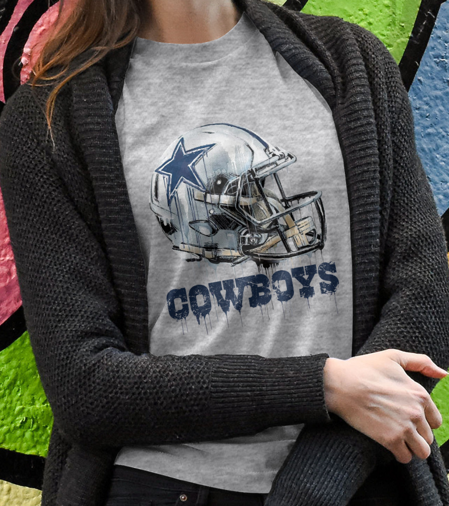 Cowboys Helmet Dripping Star T-Shirt