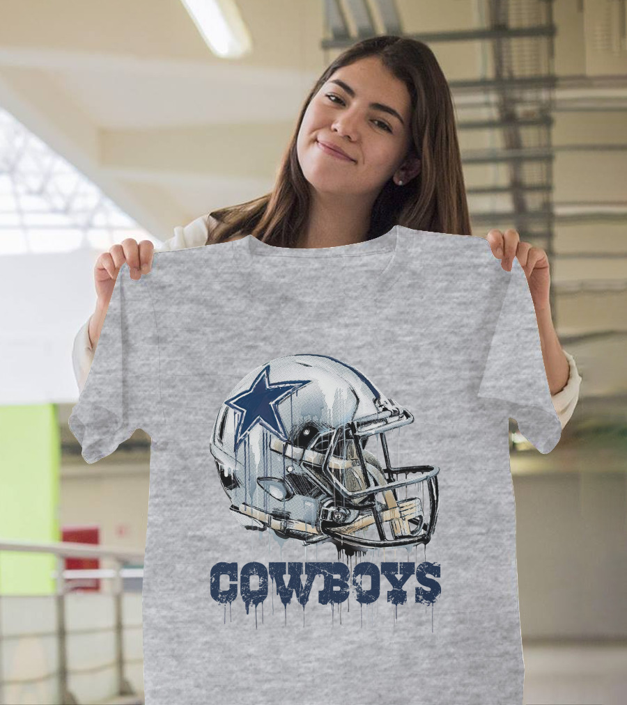 Cowboys Helmet Dripping Star T-Shirt