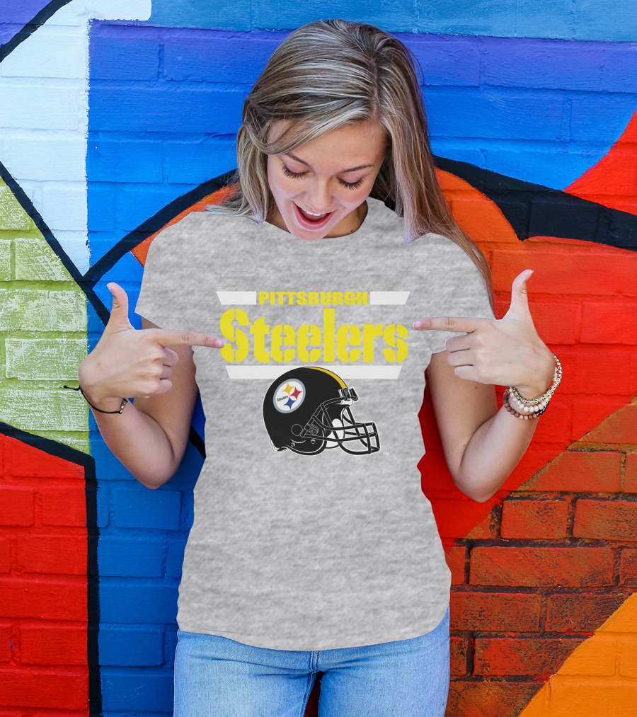 Pittsburgh Steelers Football Helmet NFL Team T-Shirt
