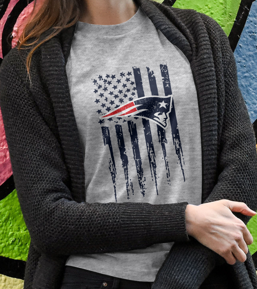New England Patriots American Flag Patriot Head T-Shirt