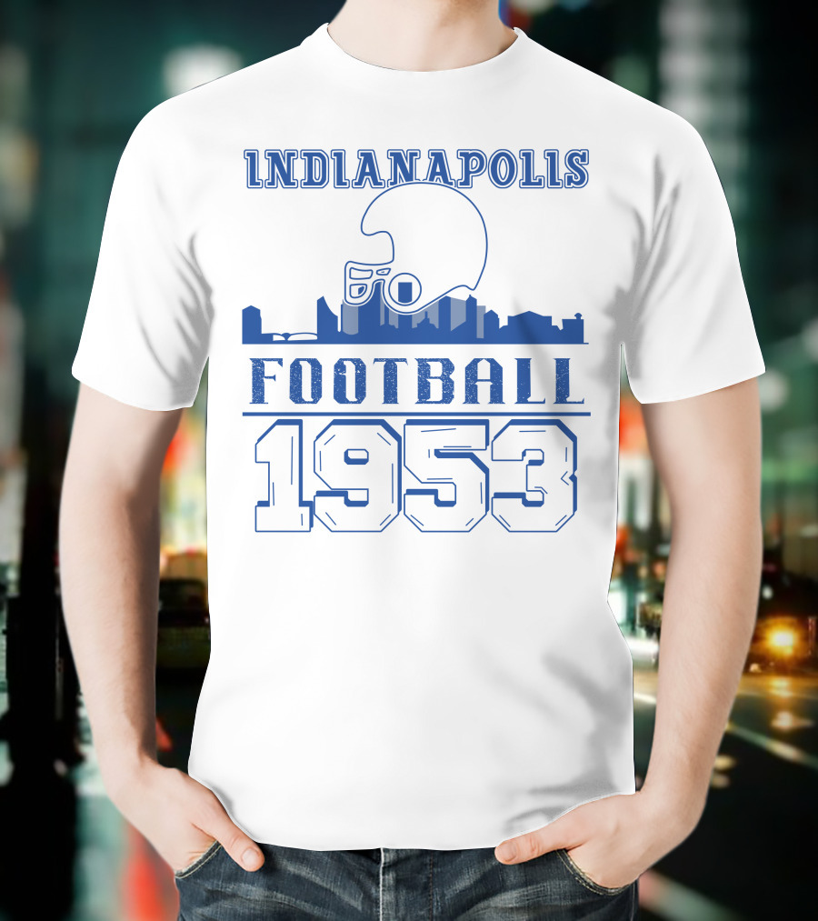 Indianapolis Football 1953 Helmet Skyline T-Shirt