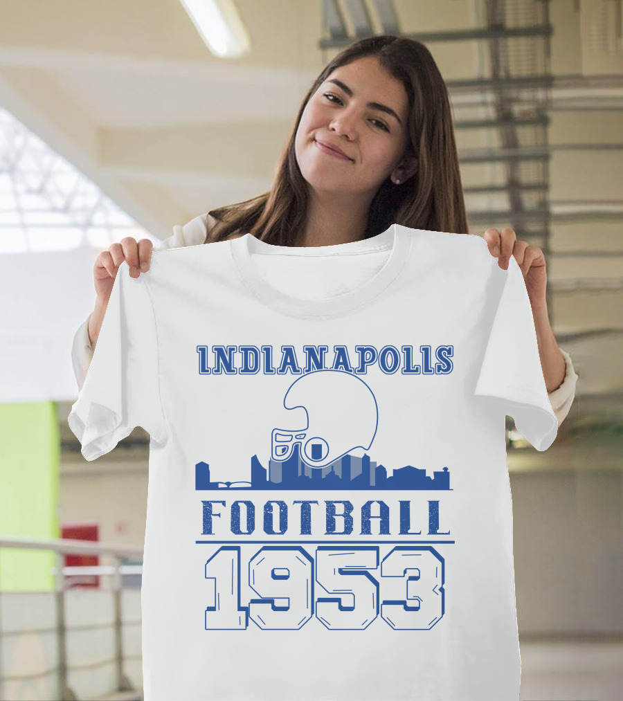Indianapolis Football 1953 Helmet Skyline T-Shirt