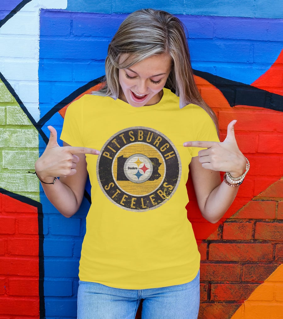Pittsburgh Steelers Pennsylvania State Logo Circle T-Shirt