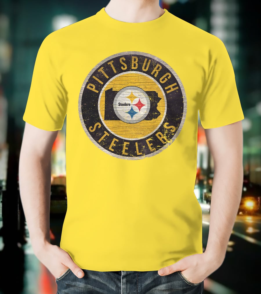 Pittsburgh Steelers Pennsylvania State Logo Circle T-Shirt