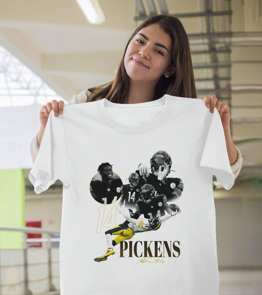 George Pickens #14 Pittsburgh Steelers Football Player Montage T-Shirt