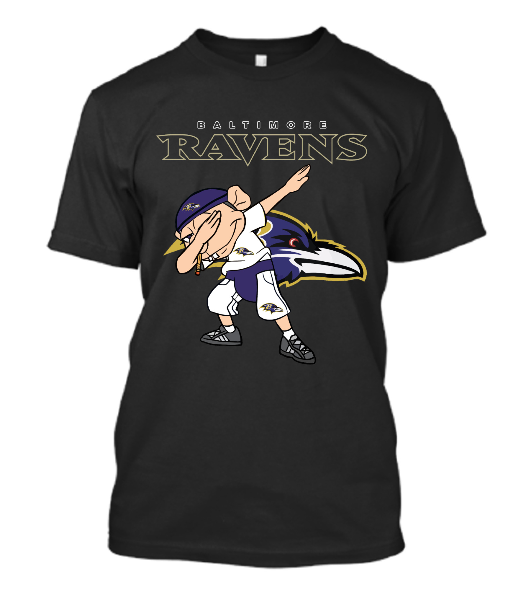 Baltimore Ravens Mascot Dabbing Football Fan Gear T-Shirt