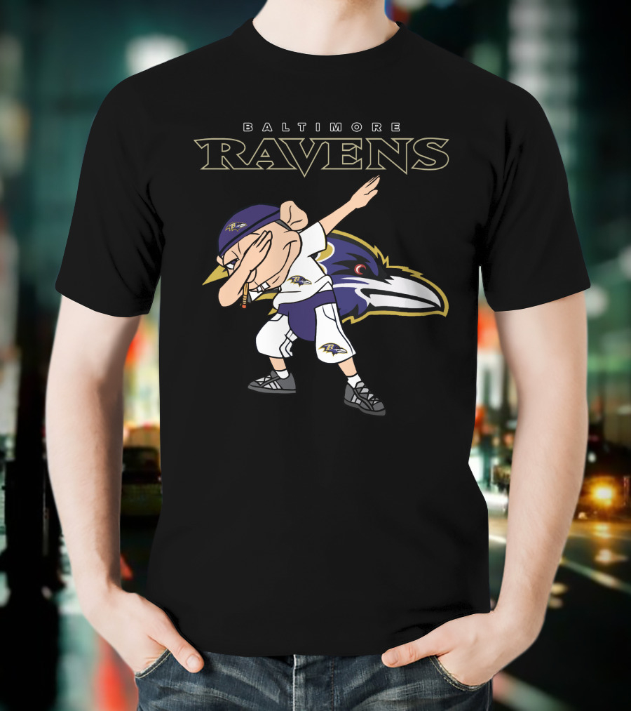Baltimore Ravens Mascot Dabbing Football Fan Gear T-Shirt