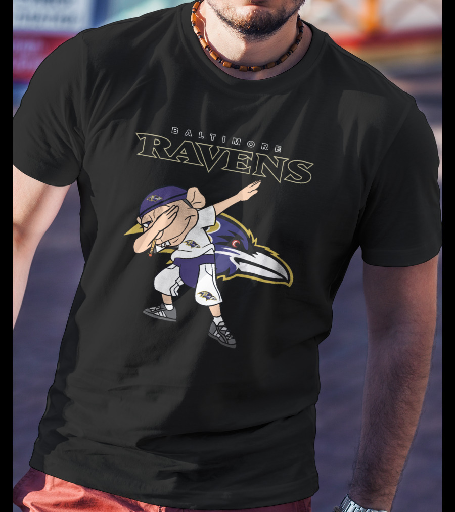 Baltimore Ravens Mascot Dabbing Football Fan Gear T-Shirt