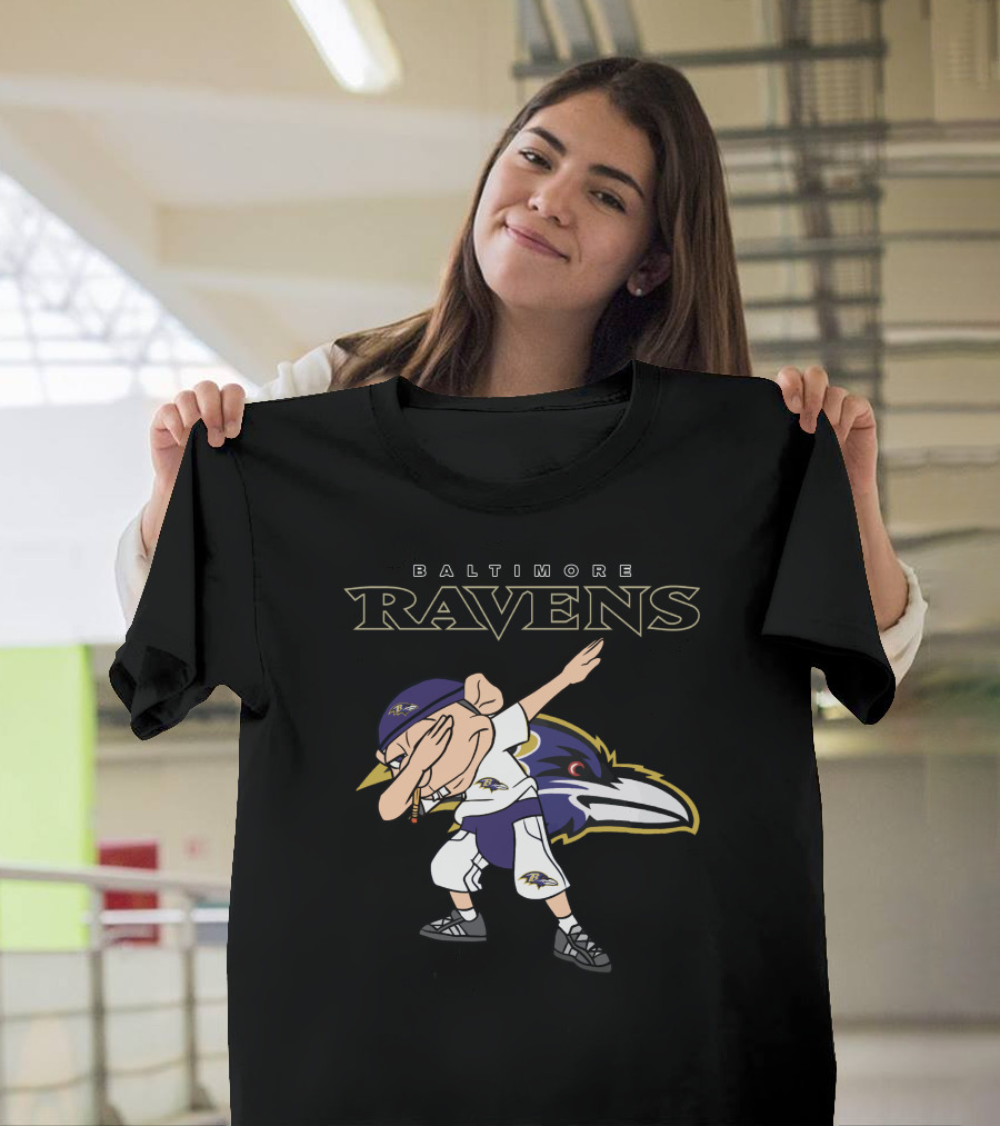 Baltimore Ravens Mascot Dabbing Football Fan Gear T-Shirt