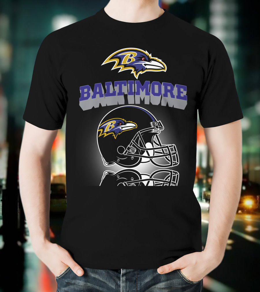 Baltimore Ravens Football Helmet Logo Ravens Head T-Shirt