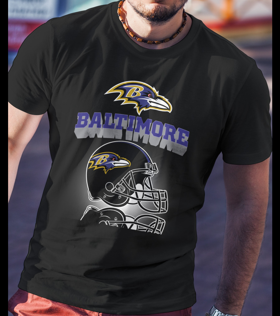 Baltimore Ravens Football Helmet Logo Ravens Head T-Shirt