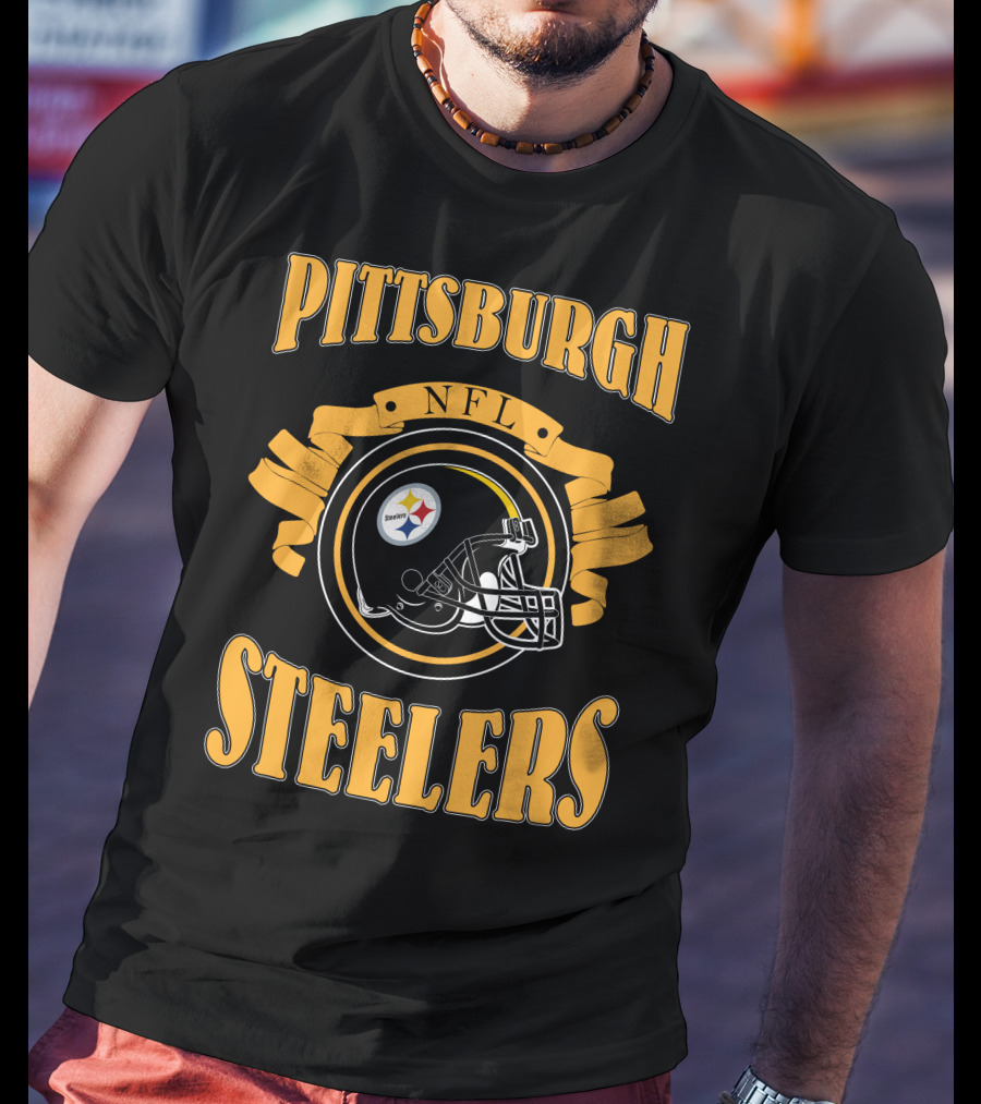 Pittsburgh Steelers NFL Logo Helmet T-Shirt