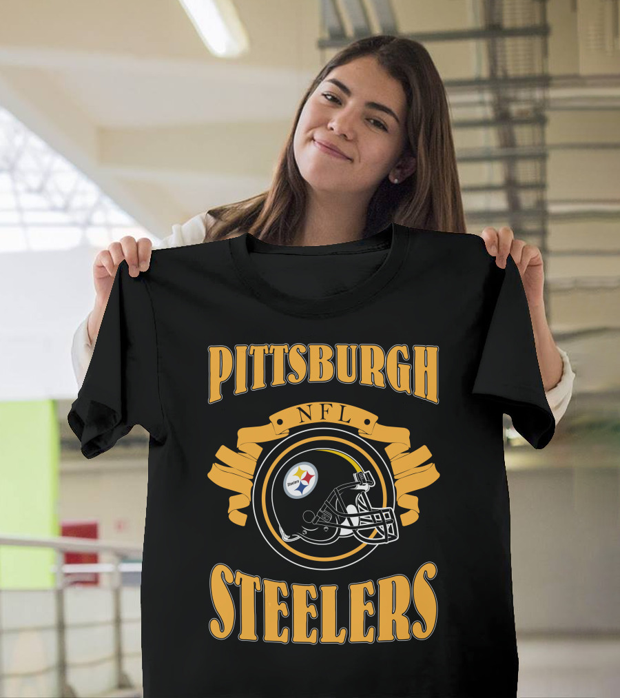 Pittsburgh Steelers NFL Logo Helmet T-Shirt
