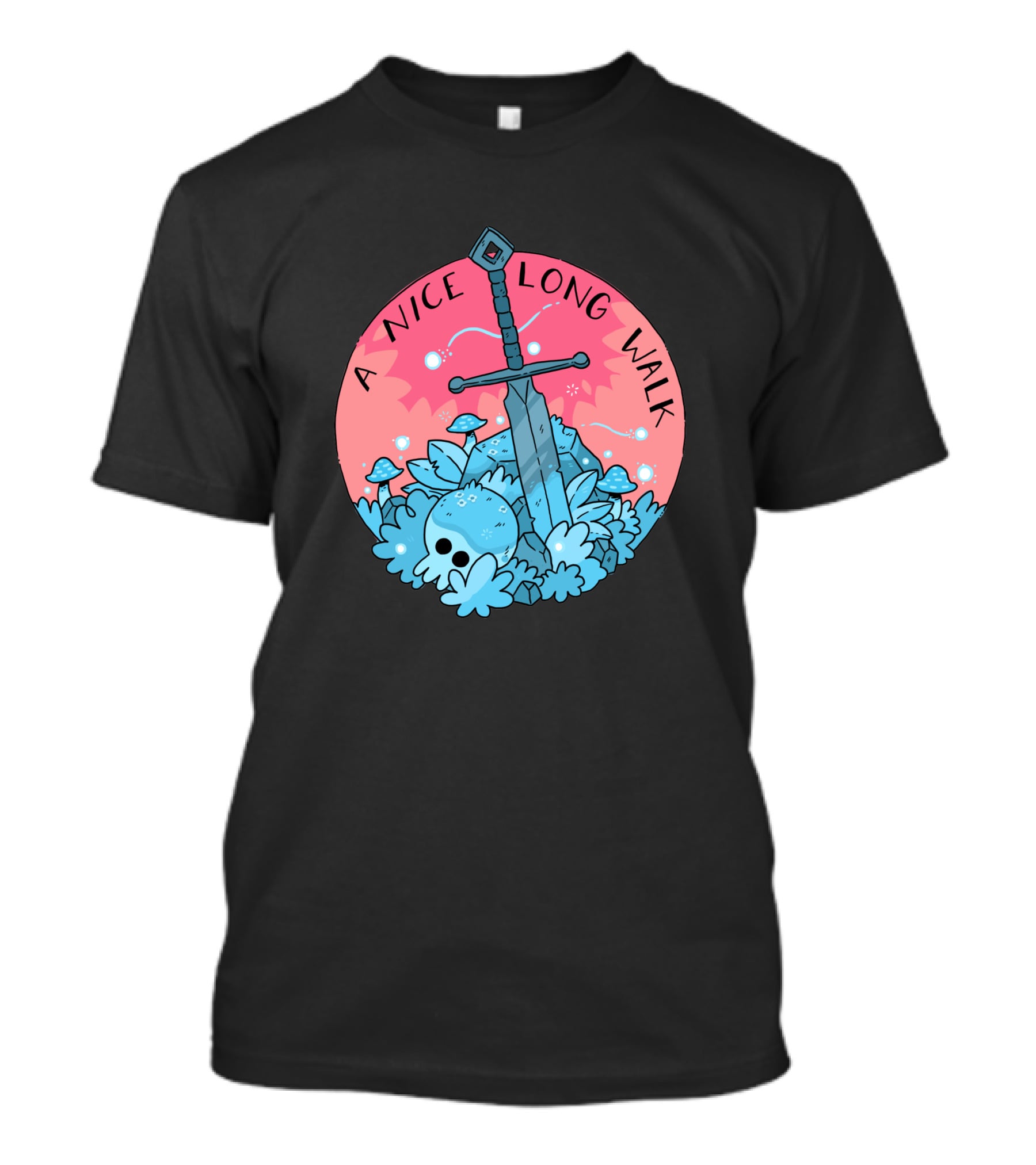A Nice Long Walk Skull Sword And Mushrooms T-Shirt