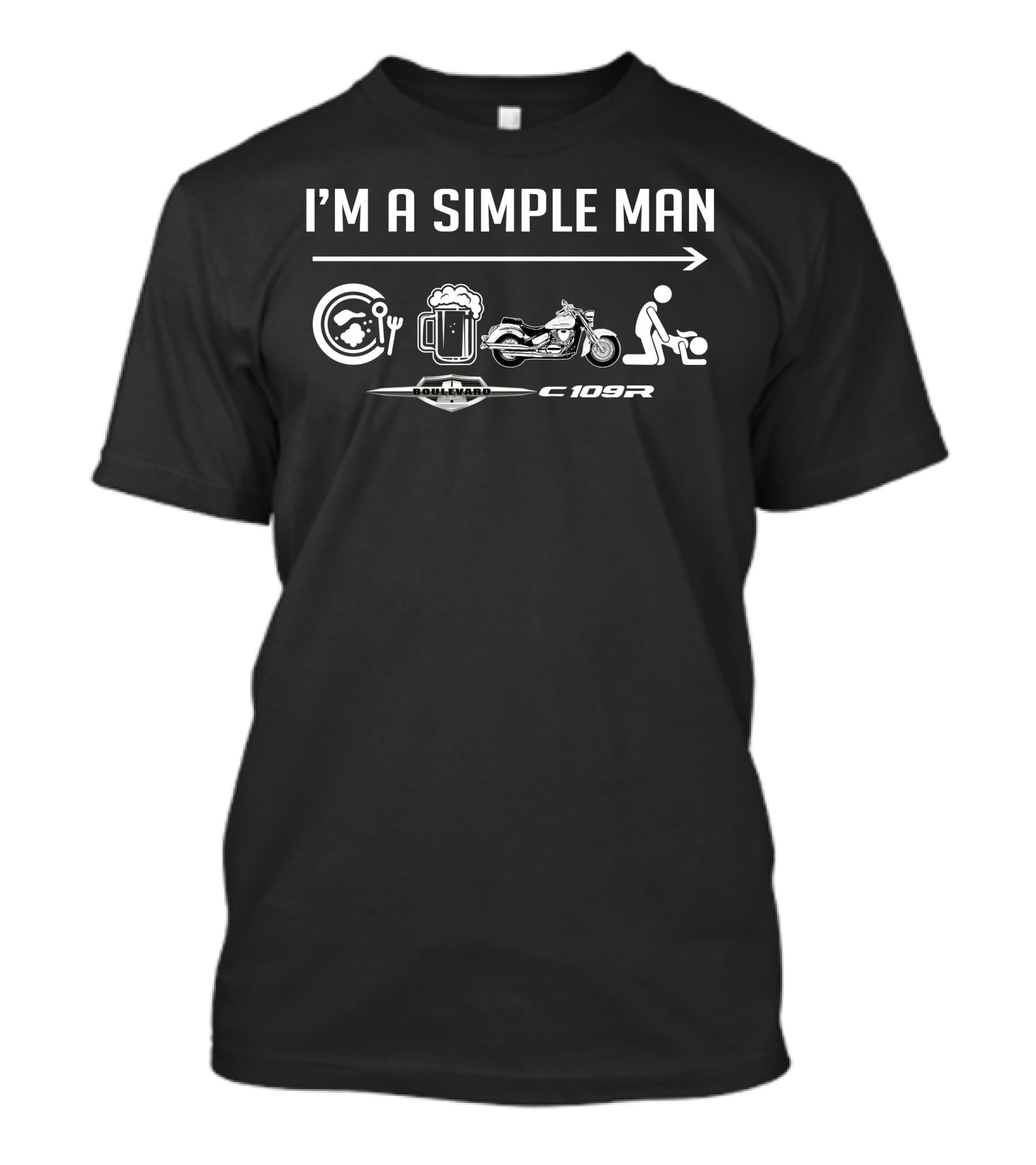 I'm A Simple Man Boulevard C109R Food Beer Motorcycle Icons T-Shirt