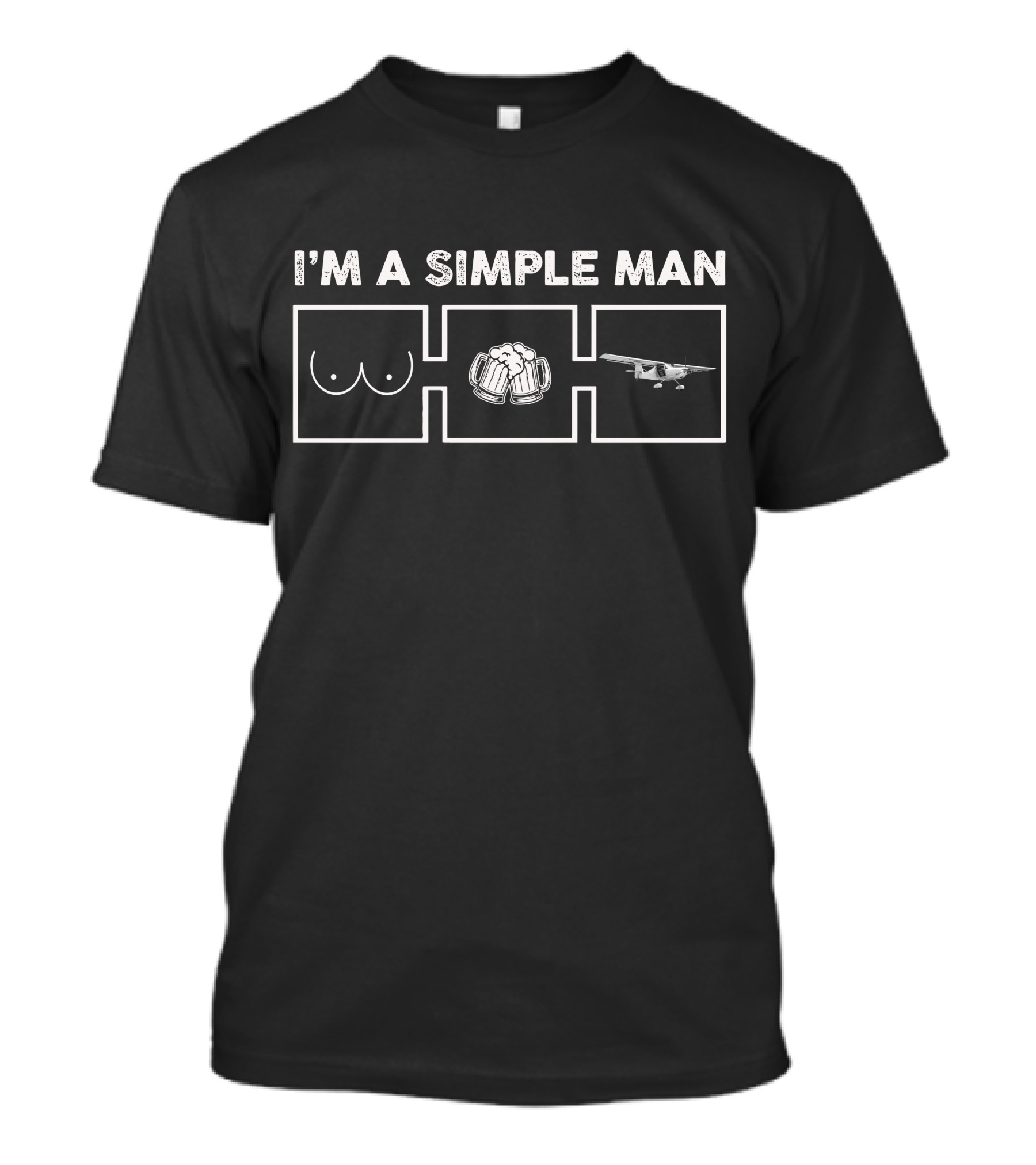 I'm A Simple Man Big Tire Aircraft Beer T-Shirt