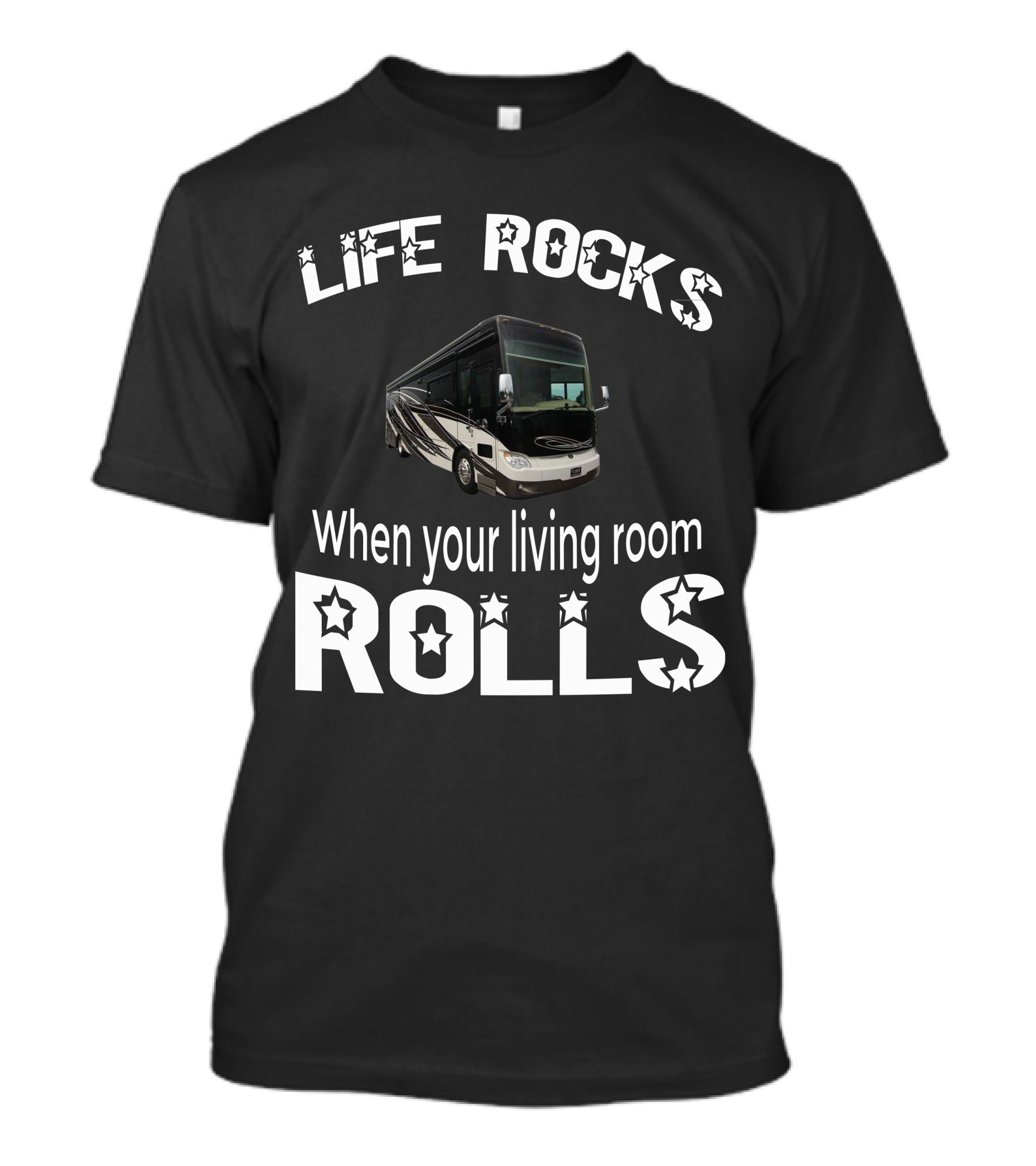 LIFE ROCKS When Your Living Room Rolls Tiffin Allegro Bus 37AP T-Shirt