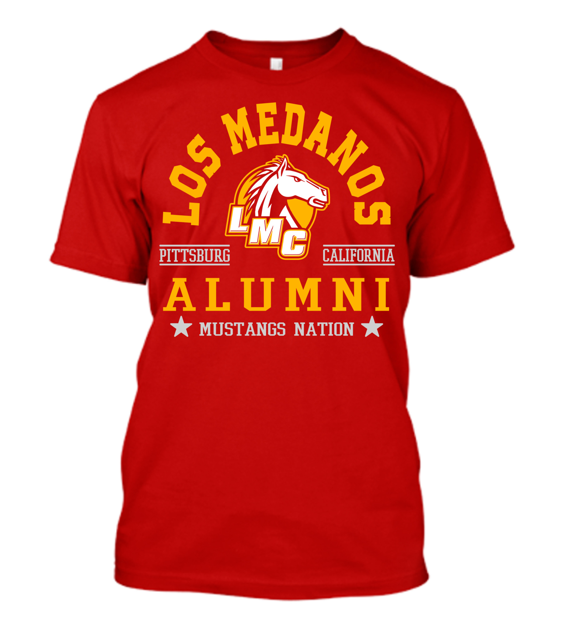 Los Medanos Pittsburg California LMC Alumni Mustangs Nation T-Shirt