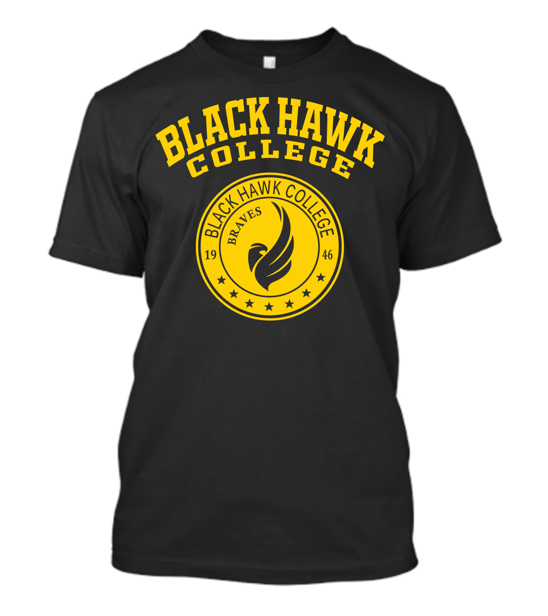 BLACK HAWK COLLEGE BRAVES 1946 STAR CREST T-Shirt