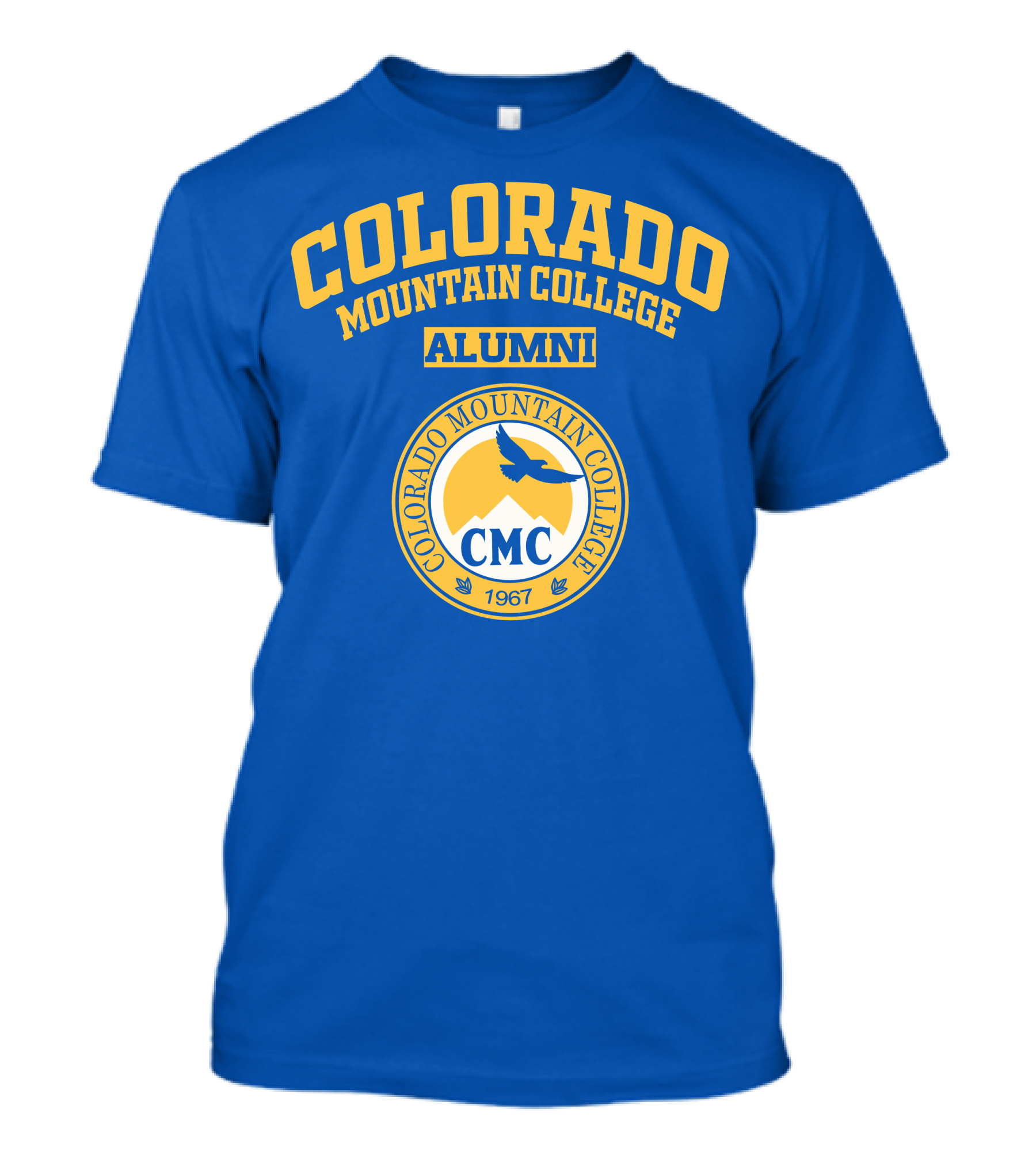 Colorado Mountain College Alumni 1967 CMC Blue And Yellow T-Shirt