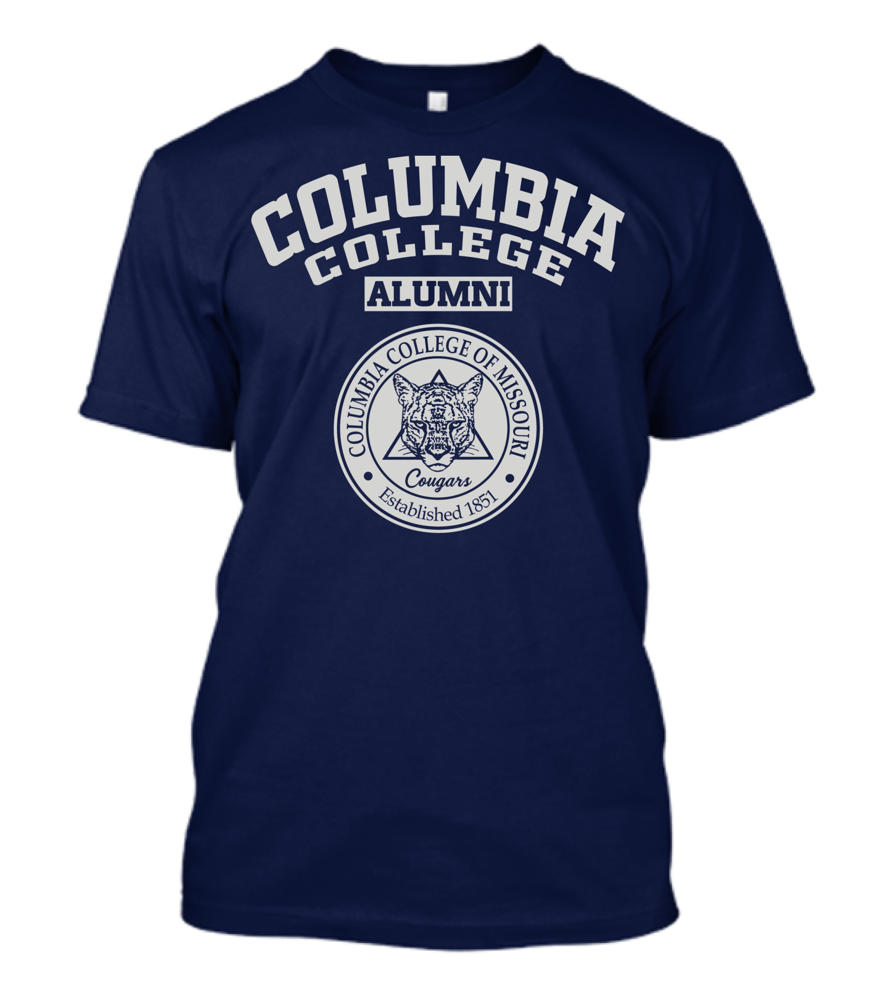 Columbia College Alumni Cougar Logo Columbia College Of Missouri Established 1851 T-Shirt