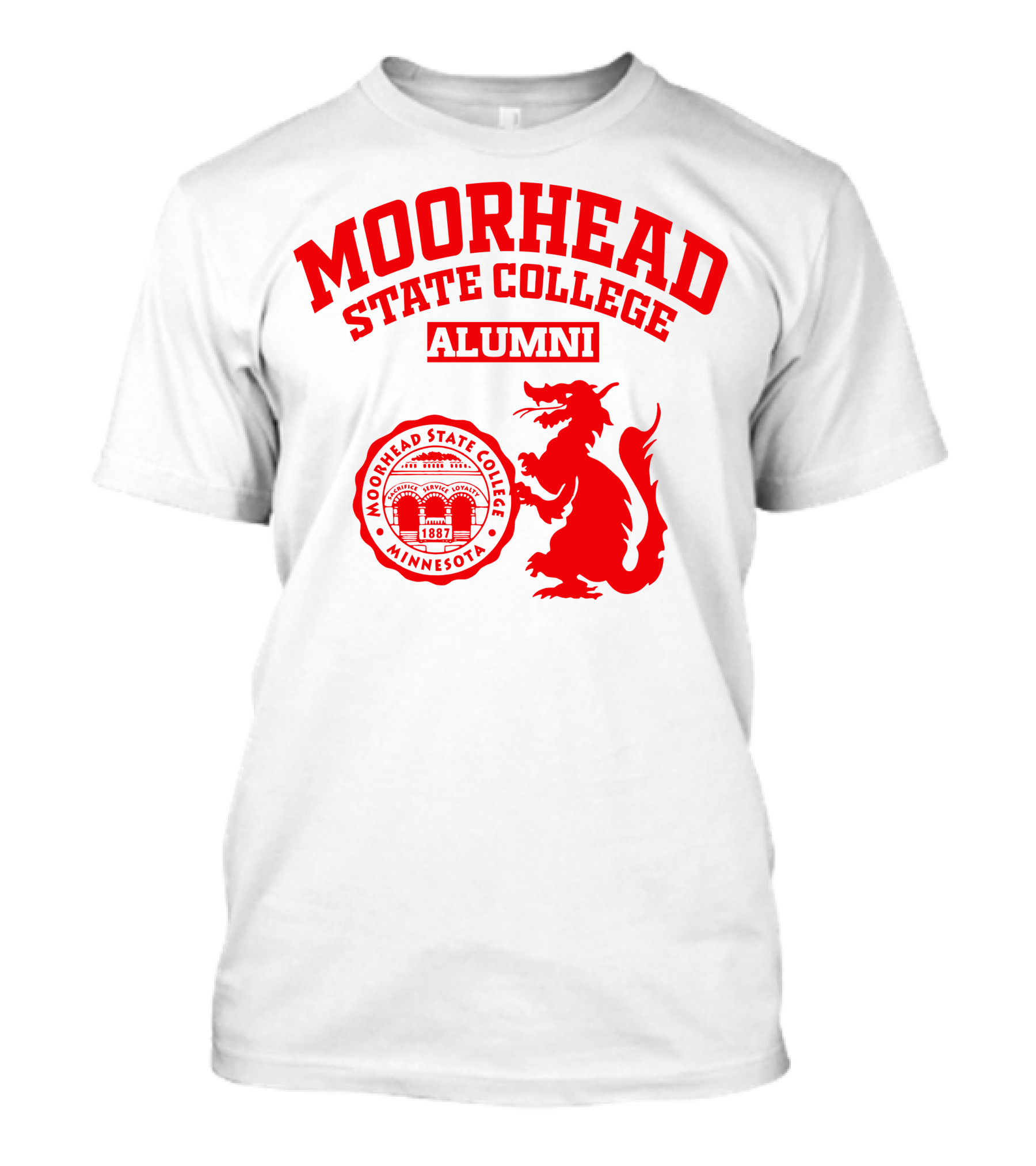 Moorhead State College Alumni Minnesota 1887 Red Dragon T-Shirt