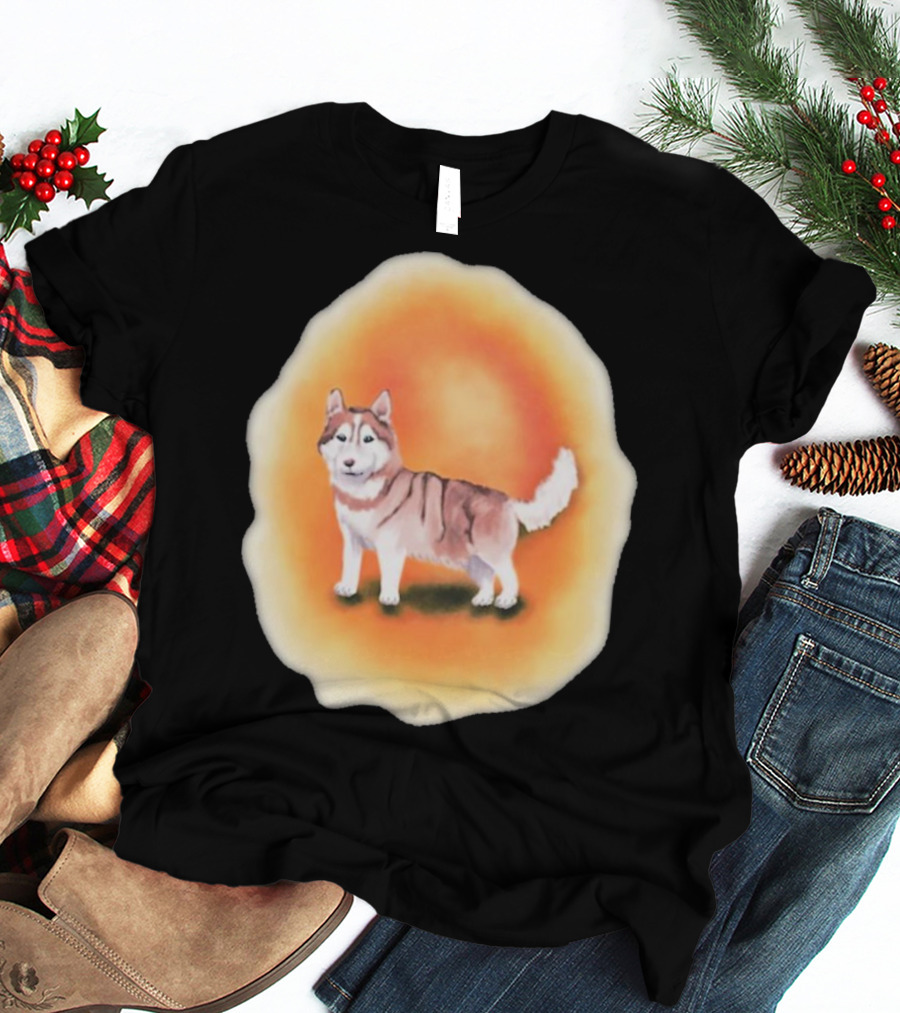 Upblissed ADHD Husky Roam As A Pack Vibrant Sunset Aura T-Shirt