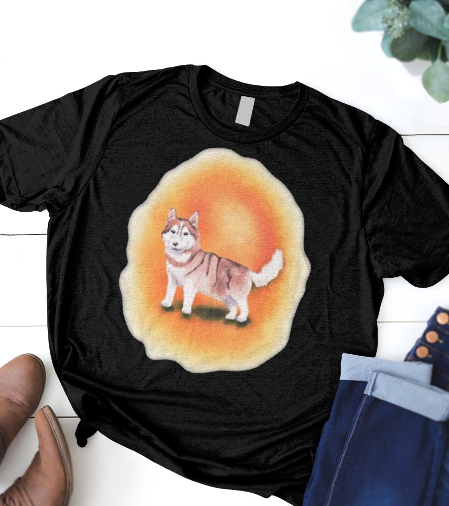 Upblissed ADHD Husky Roam As A Pack Vibrant Sunset Aura T-Shirt