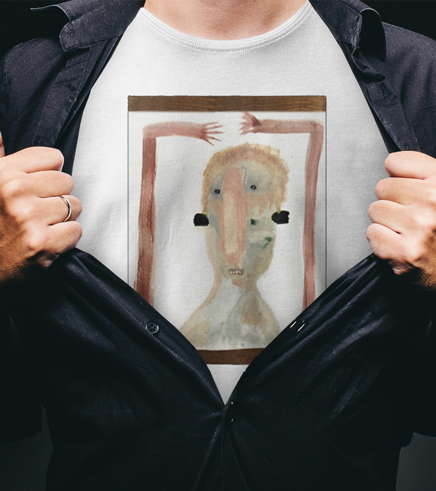 Andrew Leezus Pink Boogeyman Surreal Expressionist Character With Abstract Features T-Shirt