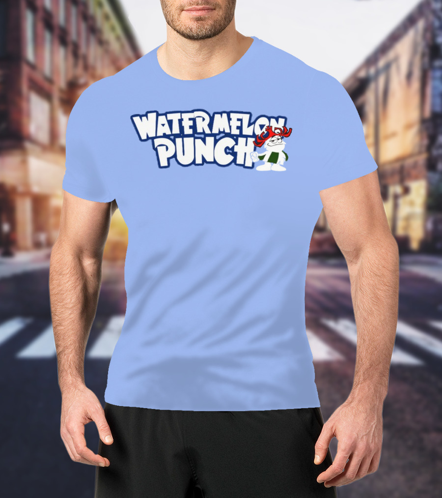 Watermelon Punch Cool Character With Fun Red Glasses And Green Shorts T-Shirt