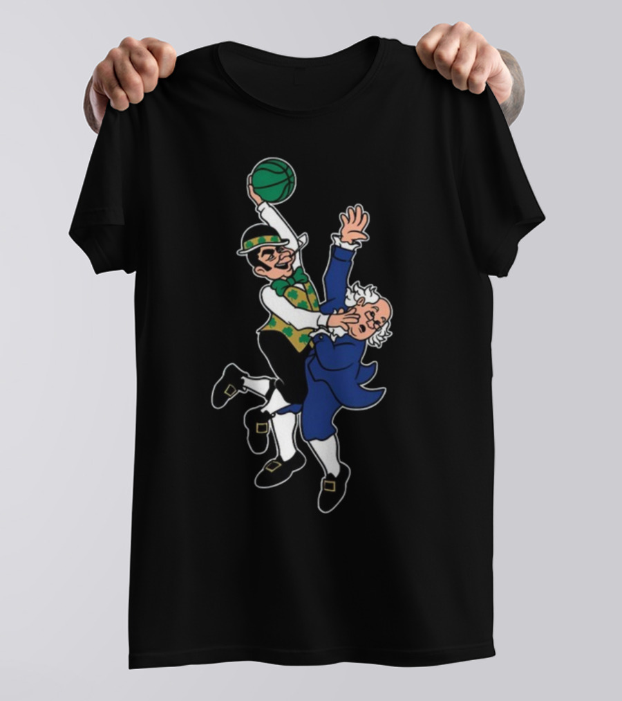 Bos Dunk Celtic Green Basketball Character With Historical Figure T-Shirt