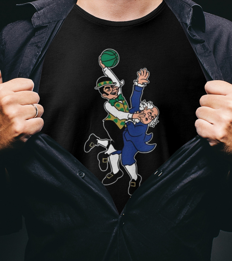 Bos Dunk Celtic Green Basketball Character With Historical Figure T-Shirt