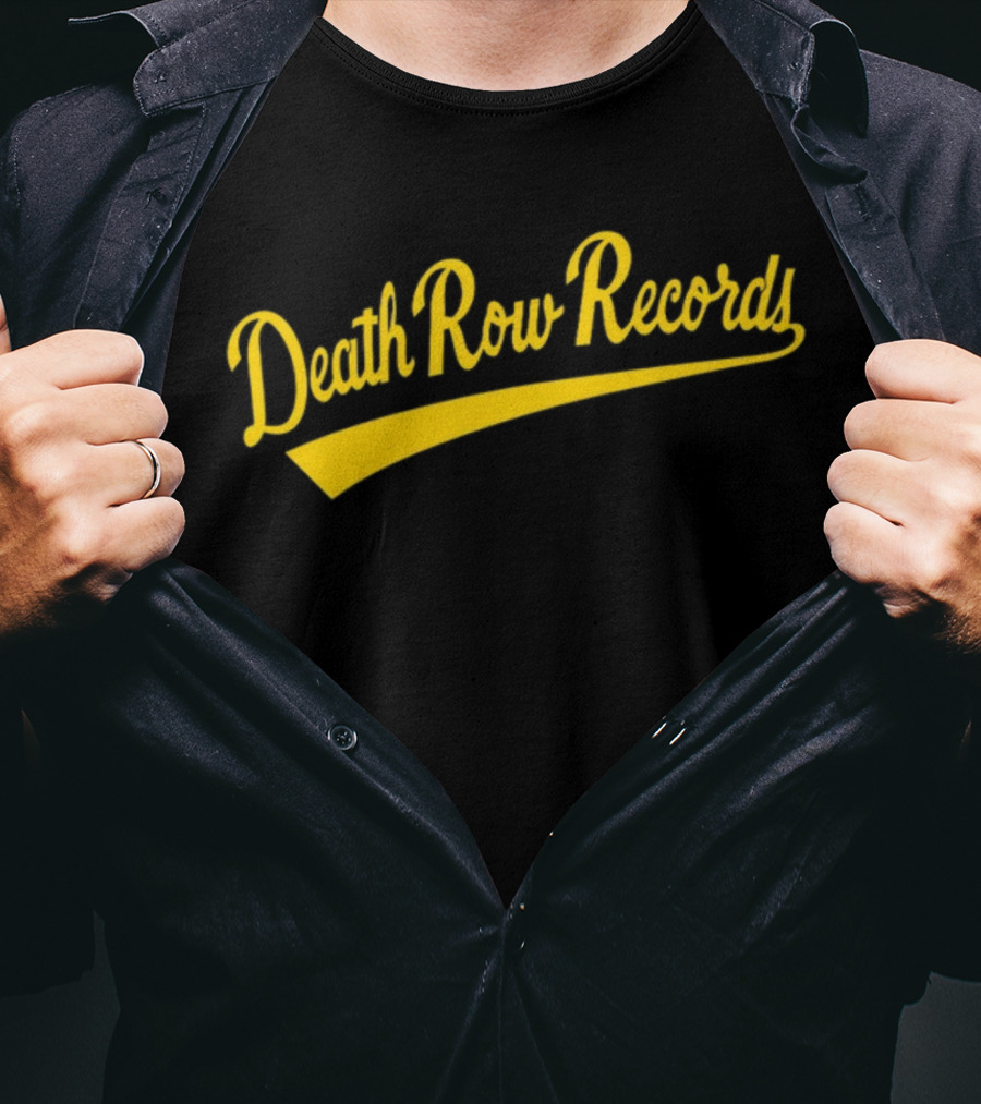 Death Row Records Baseball Style Yellow Script T-Shirt