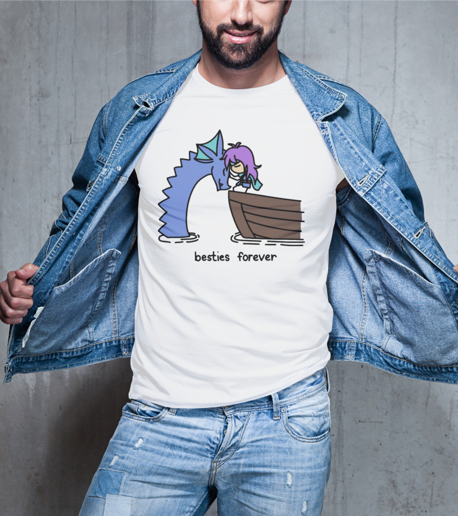 Kimchichickenbeer Faris And Syldra Besties Forever Best Friends With Dragon And Boat Scene T-Shirt