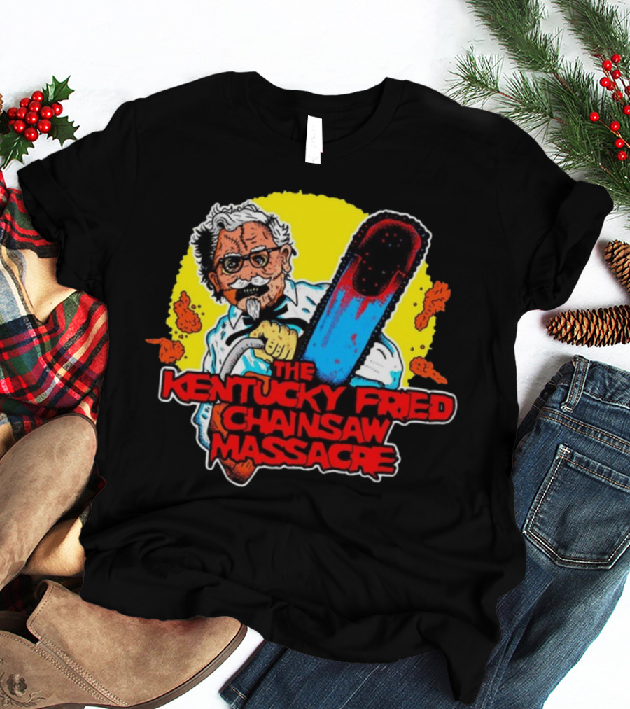 Colonel Sanders Chainsaw Parody Horror Crossover T-Shirt