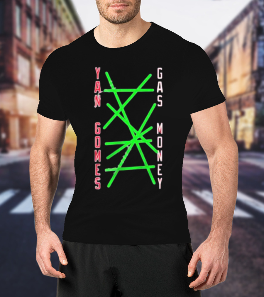 Yan Gomes Gas Money Neon Green Abstract Baseball T-Shirt