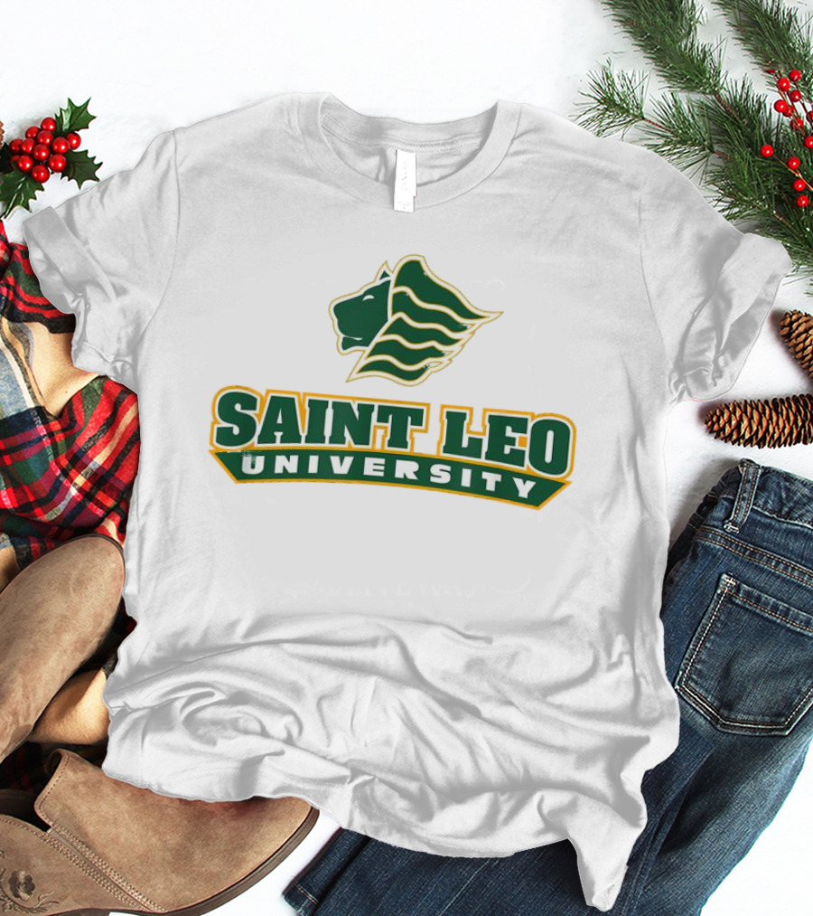 Saint Leo University Lions Logo Green And Gold T-Shirt