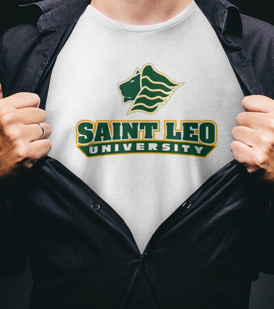 Saint Leo University Lions Logo Green And Gold T-Shirt