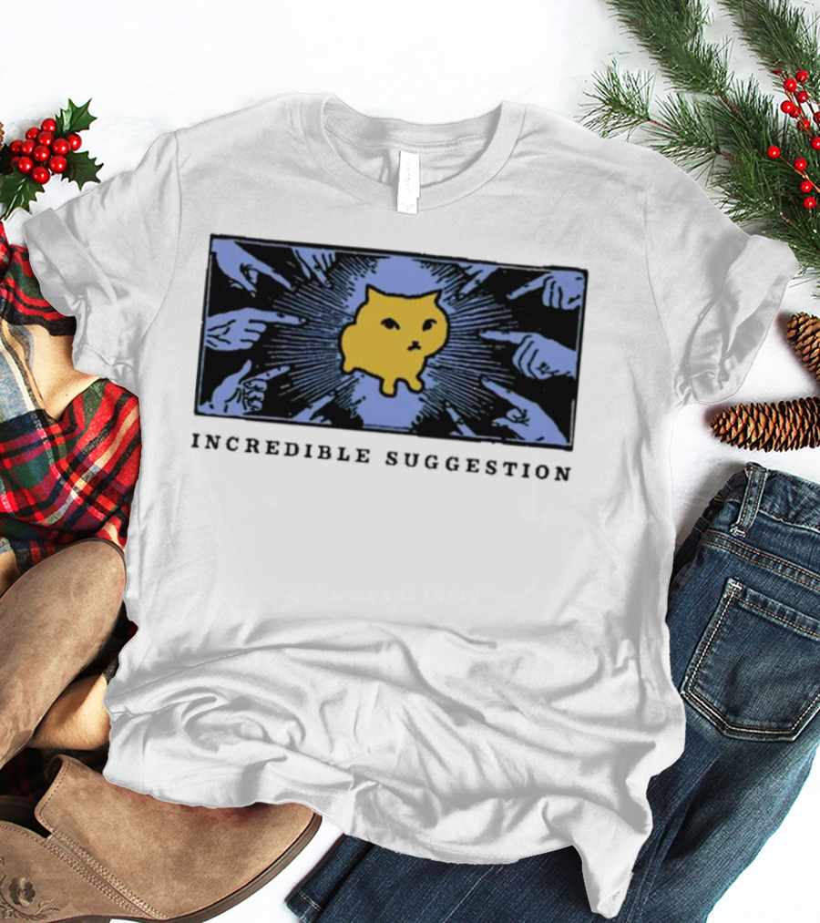 Incredible Suggestion Yellow Cat Surrounded By Pointing Fingers T-Shirt
