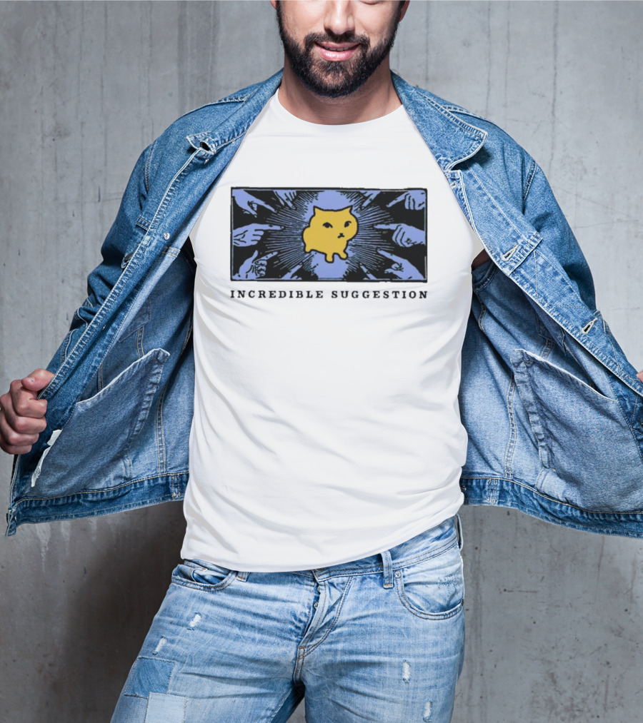 Incredible Suggestion Yellow Cat Surrounded By Pointing Fingers T-Shirt