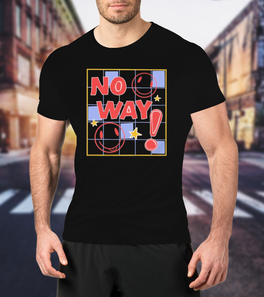 No Way Smile Faces Stars Pattern Nephyrus T-Shirt