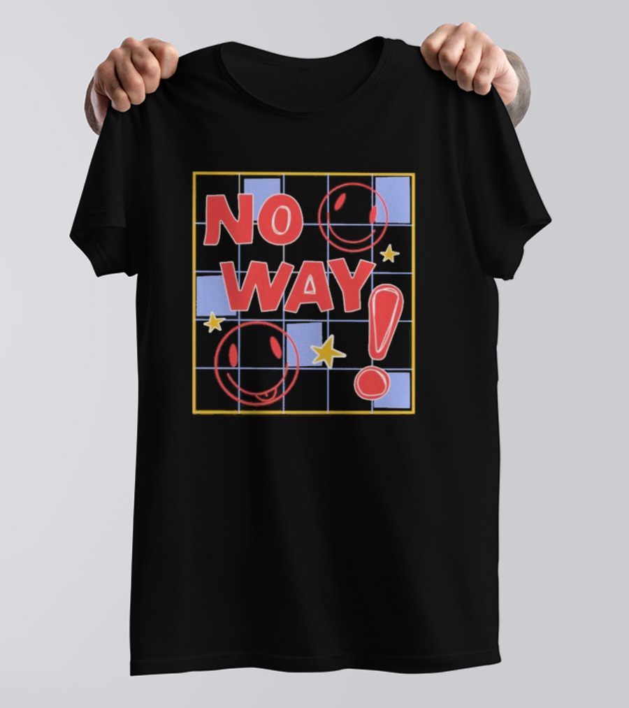 No Way Smile Faces Stars Pattern Nephyrus T-Shirt