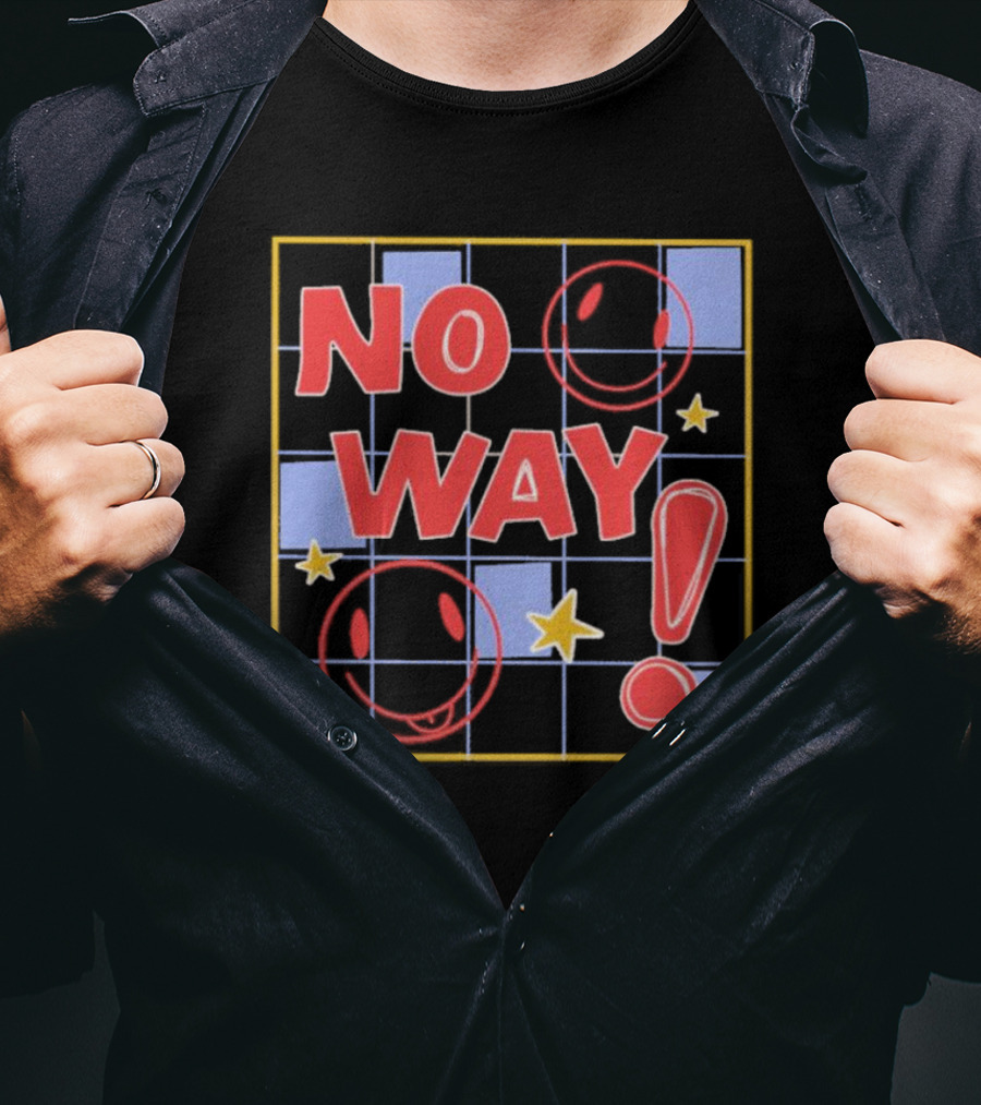 No Way Smile Faces Stars Pattern Nephyrus T-Shirt