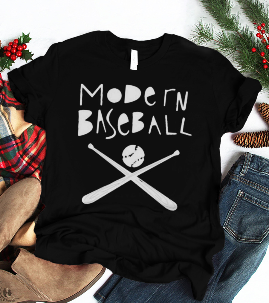 Modern Baseball Crossed Bats And Ball T-Shirt
