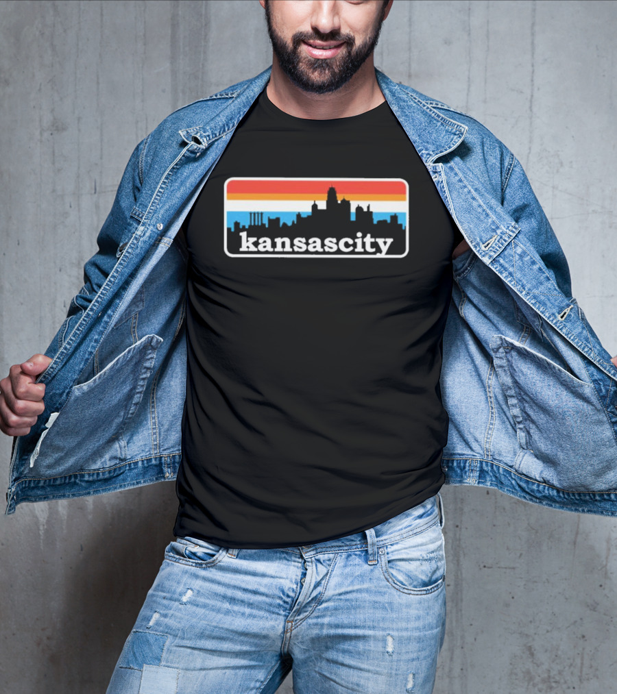 Kansas City Skyline Retro Colors T-Shirt
