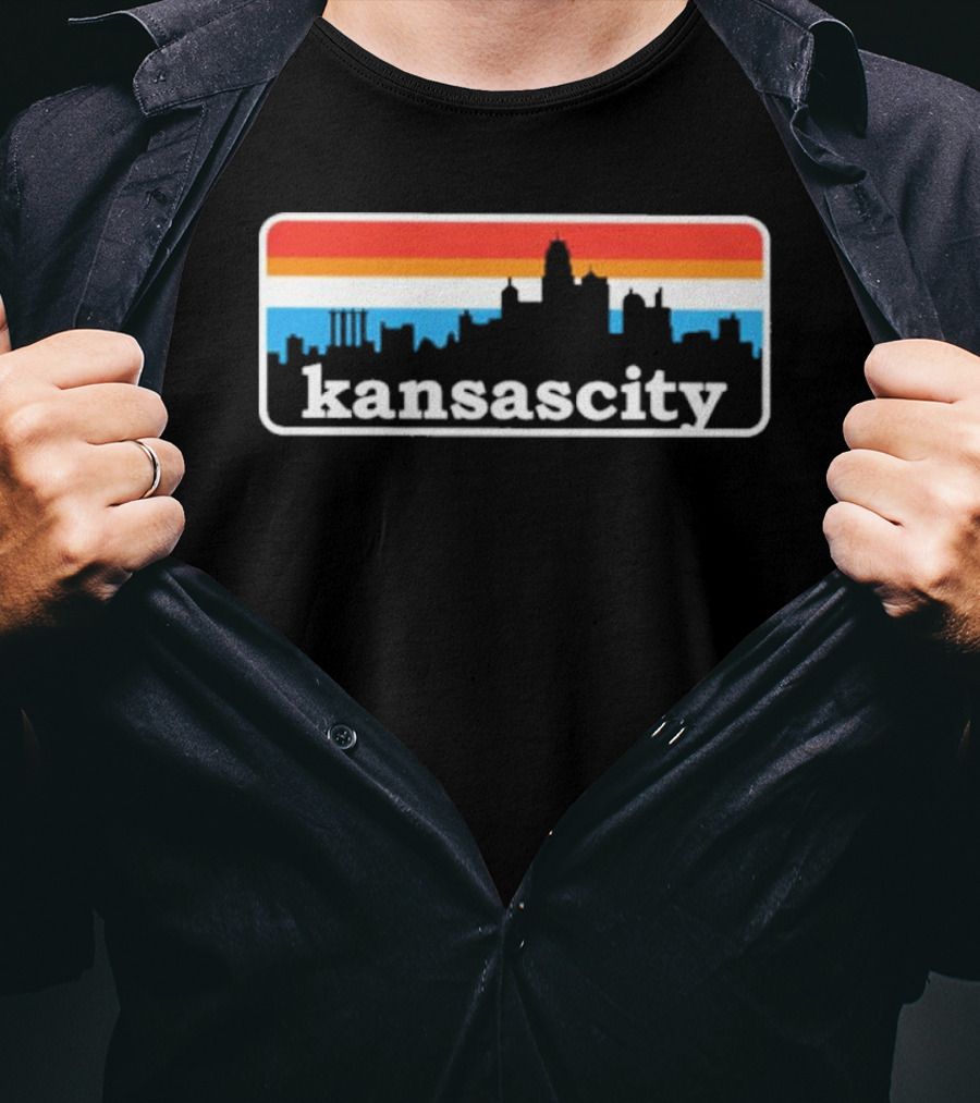 Kansas City Skyline Retro Colors T-Shirt