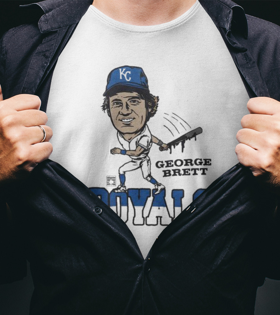 Royals George Brett KC Vintage Caricature T-Shirt