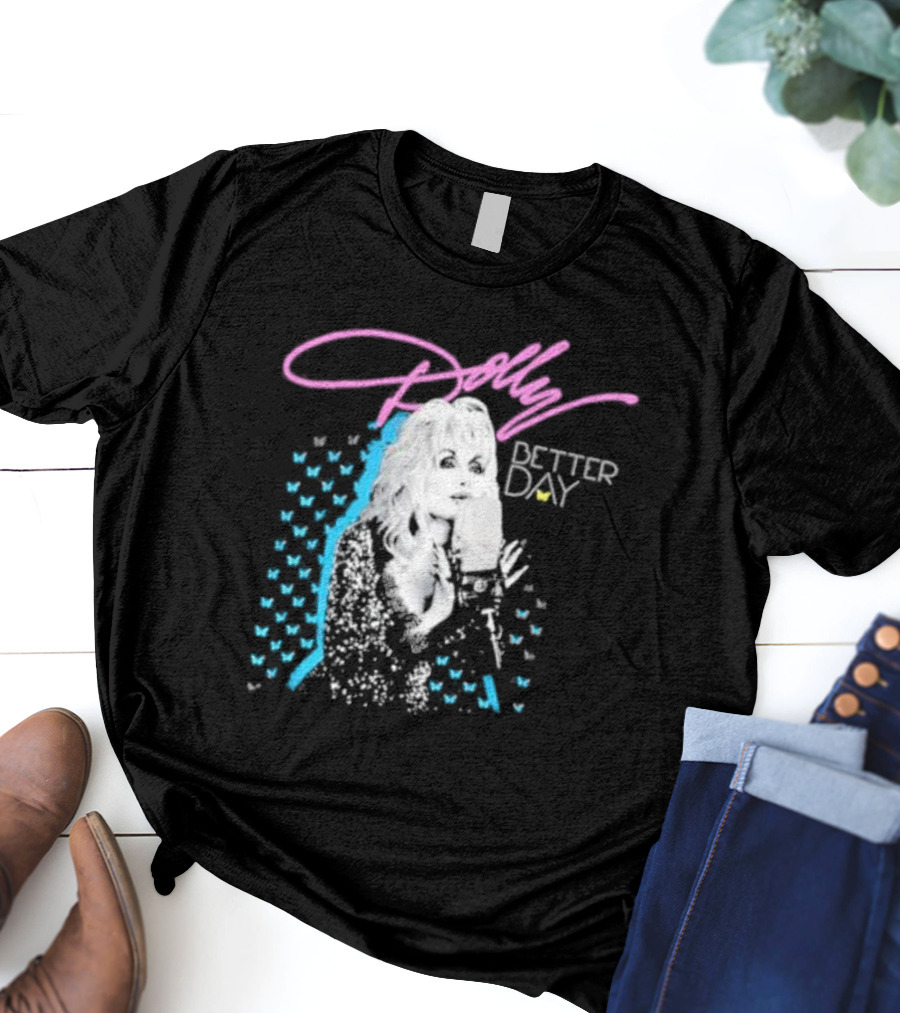 Dolly Parton Better Day Butterfly Microphone Trent Crimm T-Shirt